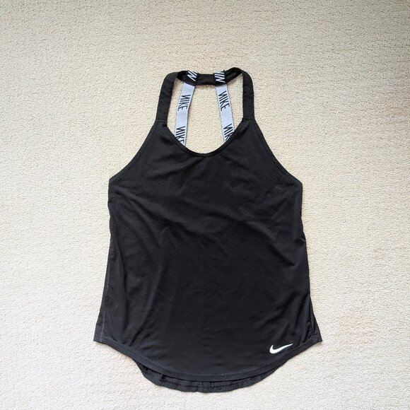 Nike Running Dri-Fit Black & White Breathe Tank Top Women's Small run training - Picture 1 of 8